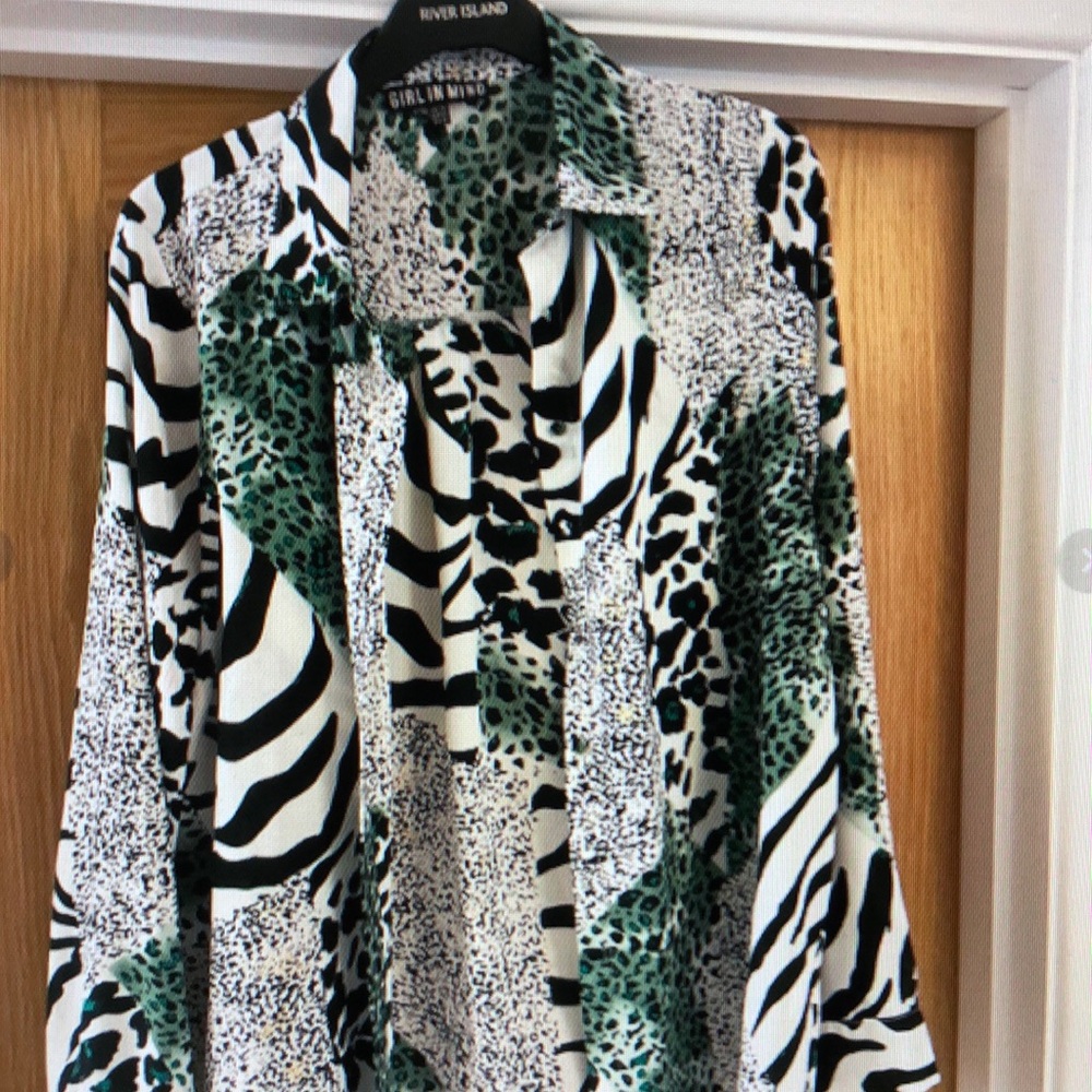 River Island Green and Black Patterned Shirt
